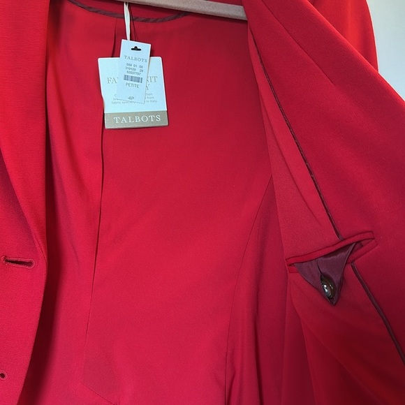 Talbots red suit blazer dress set NWT size 4p - Picture 10 of 10